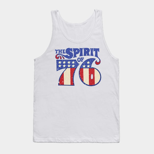 The Spirit 76  Vintage Independence Day 4th of July Distressed Retro Tank Top by bigraydesigns